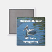 ウェルカムトゥコーストホワイトペリカンビーチゲストWifi マグネット (正面/裏面)