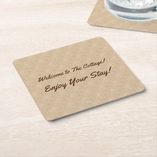 ウェルカムトゥザコテージゲストレンタルバケーションハウス スクエアペーパーコースター (アングル)