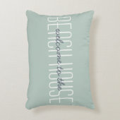 ウェルカムトゥザビーチハウス引用文グリーンホームデコール アクセントクッション (正面(垂直))