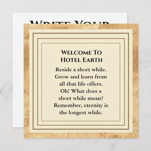 ウェルカムトゥホテルアースフラットカード サンキューカード (正面/裏面)