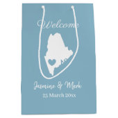 ウェルカムトゥメイン結婚式の引き出物カスタム ミディアムペーパーバッグ (正面)