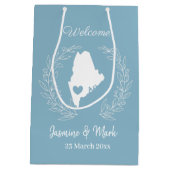 ウェルカムトゥメイン結婚式の引き出物カスタム ミディアムペーパーバッグ (裏面)