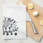 ウェルカムトゥーホームオールファームハウスかわいい キッチンタオル (四つ折り)