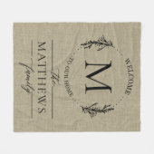 ウェルカムトゥーホームファームハウススタイルファミリー名 フリースブランケット (正面(横))