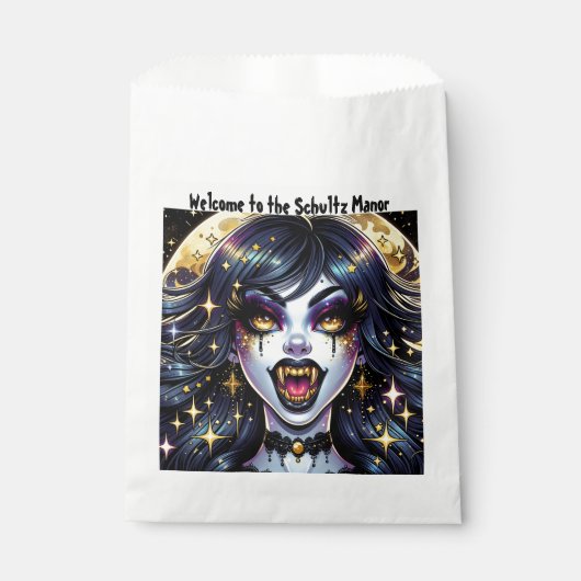 ウェルカムトゥールマナーパーソナライズされたハローウィンパーティ フェイバーバッグ (正面)