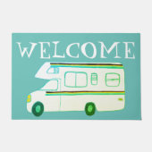 ウェルカムトラックキャンパーヴィンテージモーターホームミント ドアマット (正面)