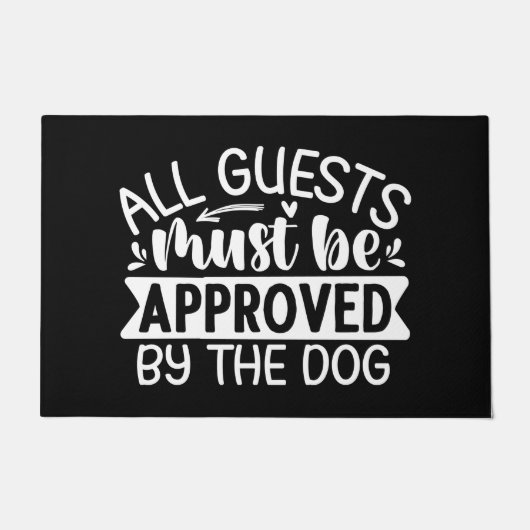 ウェルカムドアマットすべてのゲストは白黒 ドアマット (正面)