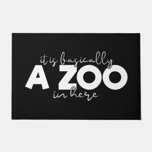 ウェルカムドアマットそれは基本的には動物園の白黒 ドアマット (正面)
