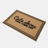 ウェルカムドアマットカワイイ靴がココナッツカラー ドアマット (アングル)