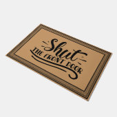 ウェルカムドアマットシャットザフロントココナッツカラー ドアマット (アングル)