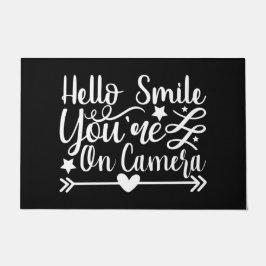 ウェルカムドアマットハロースマイルユアオンカメラ ドアマット