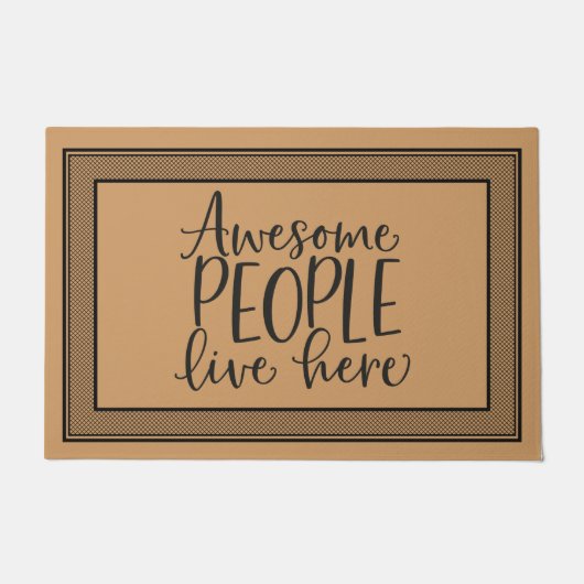 ウェルカムドアマット素晴らしの人々はここに住む ドアマット (正面)
