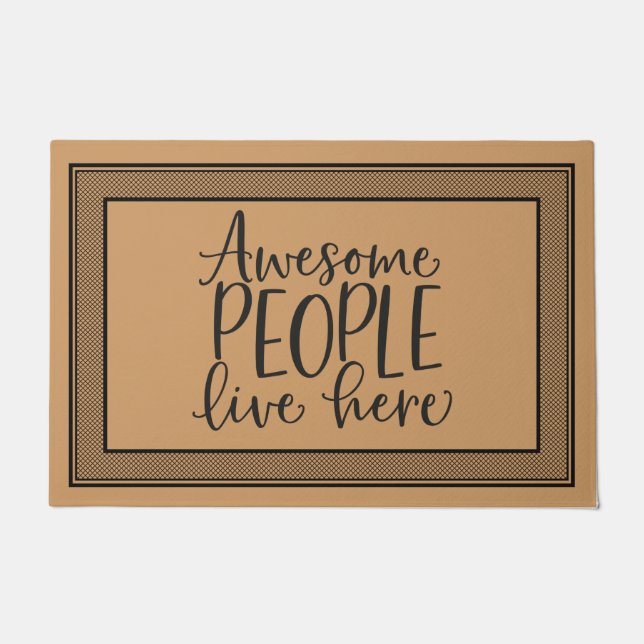 ウェルカムドアマット素晴らしの人々はここに住む ドアマット (正面)