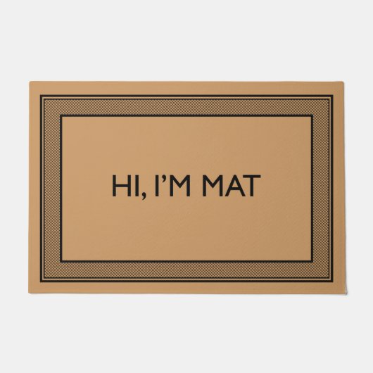 ウェルカムドアマットHI、私はMATココナッツカラー ドアマット (正面)
