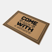 ウェルカムドアマ来ットバックと令状ココナッツ ドアマット (アングル)