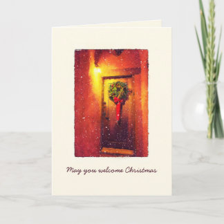 ウェルカムドアリーススノーウィークリスマスホリデーカード シーズンカード