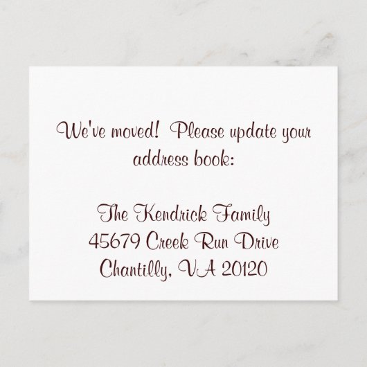 ウェルカムドア新しいホームが移動したはがき 案内ポストカード (裏面)