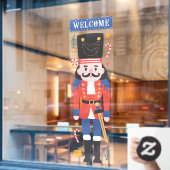 ウェルカムナツクラッカーソルジャークリスマスホリデー ウィンドウサイン (カフェ窓)