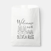 ウェルカムニューアリーベビーシューズシャワーバプテスマ フェイバーバッグ (正面)