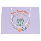 ウェルカムニューホームスイートホームカスタムビジネス名 ラージペーパーバッグ (正面)