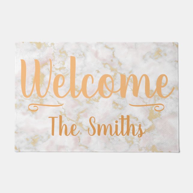 ウェルカムネームマットキッチンパティオ ドアマット (正面)