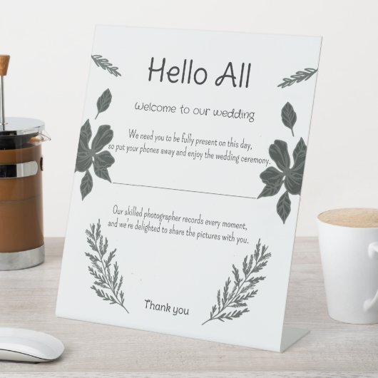 ウェルカムノート 台座サイン (インサイチュ)