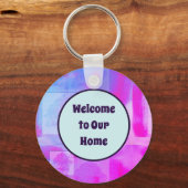 ウェルカムハウスゲストバケーション抽象芸術フローラ キーホルダー (正面)