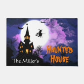 ウェルカムハッピーハローウィンウィズホラー幽霊のよく出るハウス ドアマット (正面)