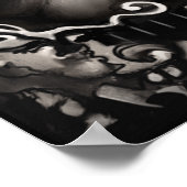 ウェルカムハロウィーンスケルトンピンク結婚フローラ ポスター (角)