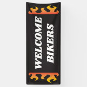 ウェルカムバイクもしくは自転車に乗る人オートバイイベント 横断幕 (縦)