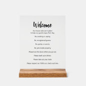 ウェルカムバケーションハウスルールテンプレート アクリルサイン (正面)