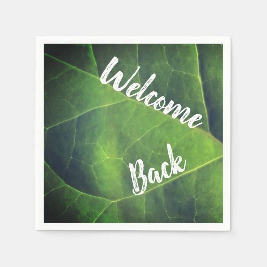 ウェルカムバックグリーンリーフフォトボランティア社員 スタンダードカクテルナプキン (正面)