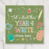 ウェルカムバックスクールイヤー新学期メッセージカード フェイバータグ (正面)