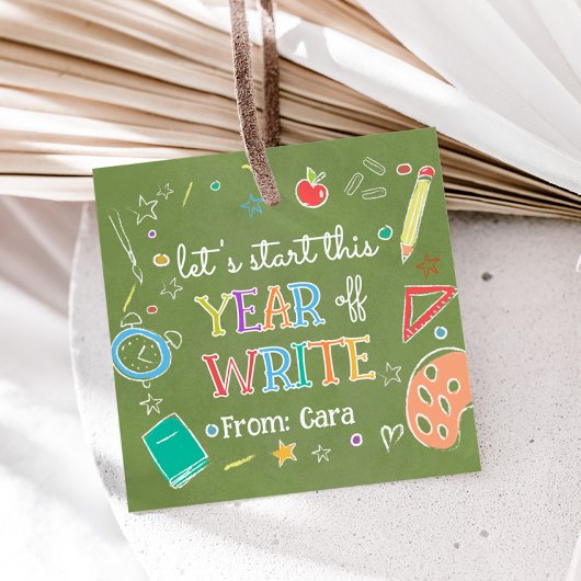 ウェルカムバックスクールイヤー新学期メッセージカード フェイバータグ