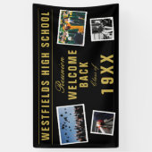 ウェルカムバックスクール懇親会4枚フォトコラージュ 横断幕 (縦)