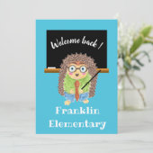 ウェルカムバックツースクールヘッジホッグ先生招待状 招待状 (スタンド正面)