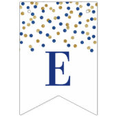 ウェルカムバックバナーブルー金ゴールド紙吹雪 バンティングフラッグ (第3の旗)