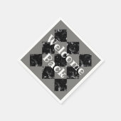 ウェルカムバックビジネスブラックダイヤモンドプロフェッショナル スタンダードカクテルナプキン (角)