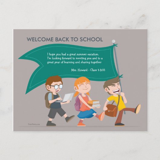 ウェルカムバック先生はがき ポストカード (正面)