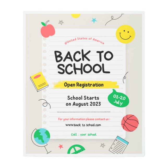 ウェルカムバック掲示板 メタルプリント (正面)