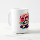 ウェルカムバック私はあなたはここで新学期 コーヒーマグカップ (正面左)