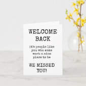 ウェルカムバック、文字のみ、ミニマリストカード カード (黄色い花)