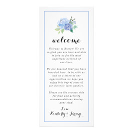 ウェルカムバッグノート – ブルーフローラアジサイ ラックカード