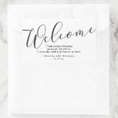ウェルカムバッグ結婚ステッカー 長方形シール (バッグ)