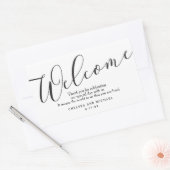 ウェルカムバッグ結婚ステッカー 長方形シール (封筒)