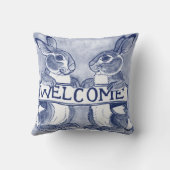 ウェルカムバニーラビットポーチデコールブルー&ホワイト アウトドアクッション (裏面)