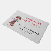 ウェルカムババウクライナペロギーパイロヒヴァレニキー ドアマット (アングル)