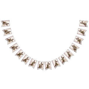 ウェルカムバラウィンターウェディングブライトゴールデンハート バンティングフラッグ