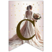 ウェルカムバラウィンターウェディングブライトゴールデンハート バンティングフラッグ (第1の旗)