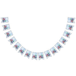 ウェルカムバースデーパーティーウォーターカラーマーメイドシーライフ バンティングフラッグ